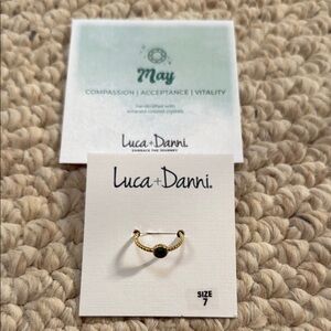 Luca + Danni Gold Ring with Green Stone
